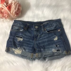 0 - Aeropostale - Distressed Jean Shorts